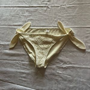 Aerie Crochet Lined Cream Bikini Bottom Swimwear Bathing Suit Size XL